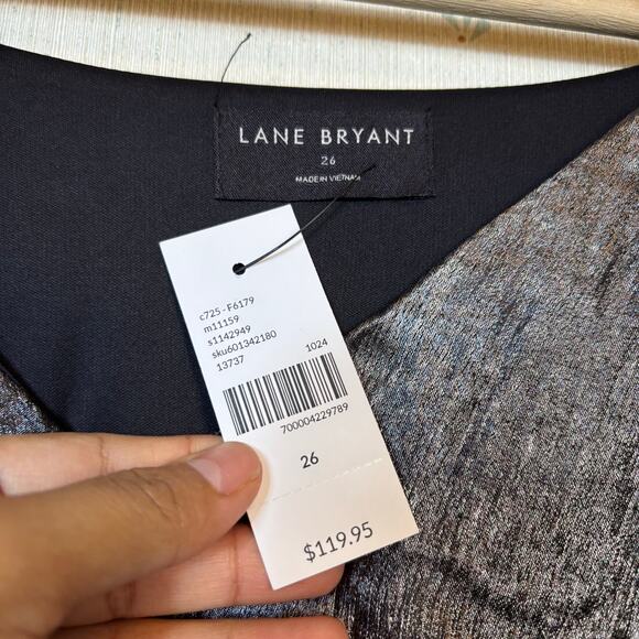 Lane Bryant Shirred Shoulder Maxi Dress Size 26 Satin Formal Evening Gala NWT - Picture 13 of 13